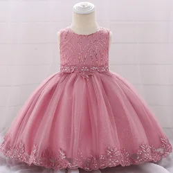 2019 baby dress skirt female baby lace sequin princess dress age full moon wedding dress