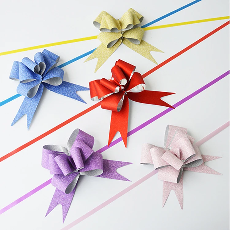 Wholesale Colorful Tiny S For Decoration Satin Christmas Gift Ribbon Bow Pull Ribbon Bow