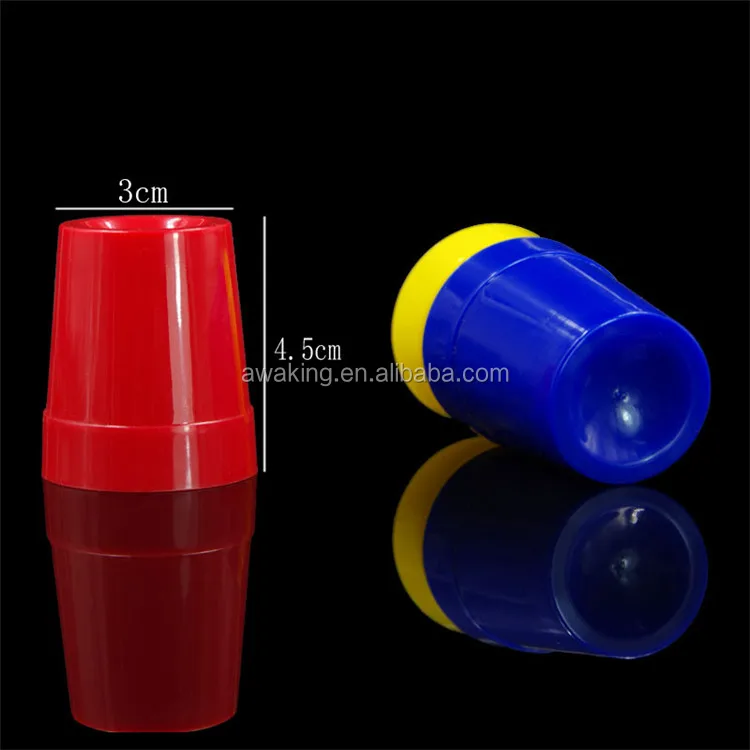 Various size magic three cups and balls magic trick