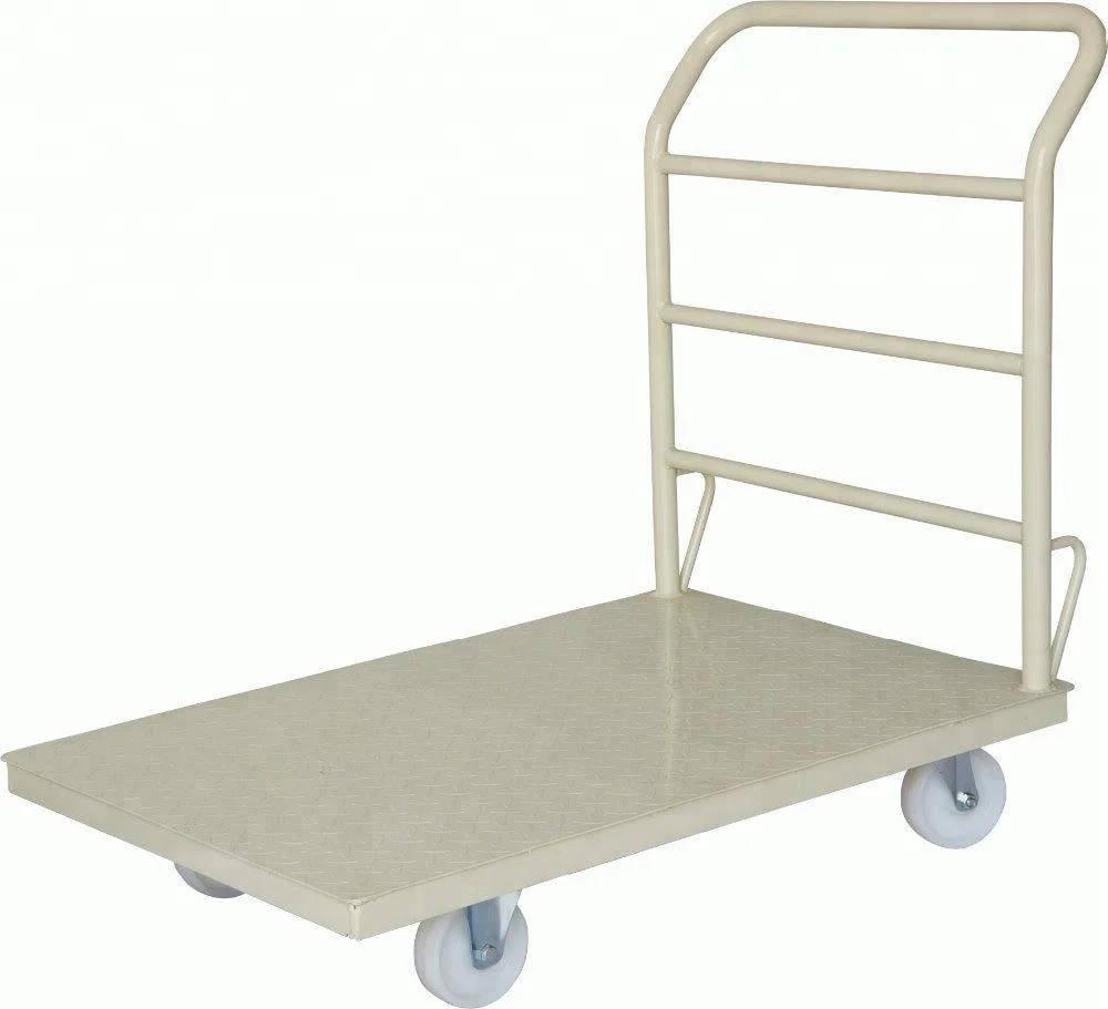 Warehouse storage hand push transport cargo platform trolley