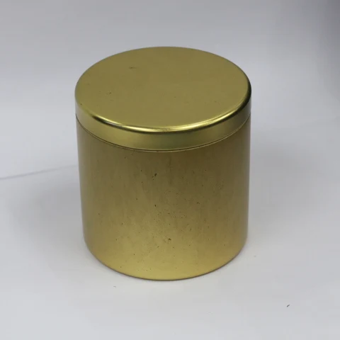 seamless cylinder shape soy candle tin can/wax container with plug-in lid