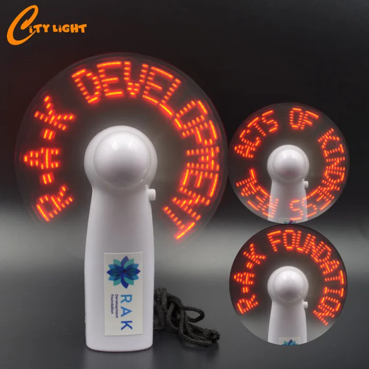 Mini Portable Programmable message Led Display Handheld Electric Fan fan led