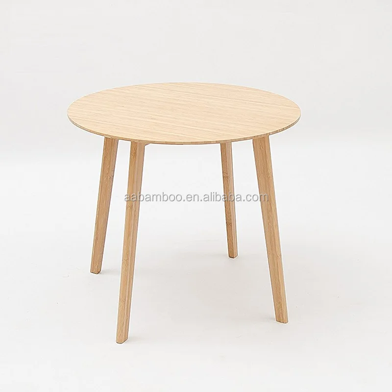 Экологически чистый современный круглый стол, четырехногий бамбуковый столик для кофе