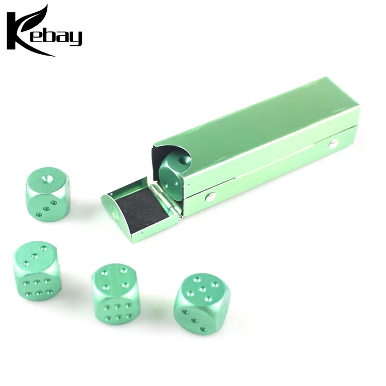 2018 Custom Metal Aluminium Alloy Gant Silver Dice For Game
