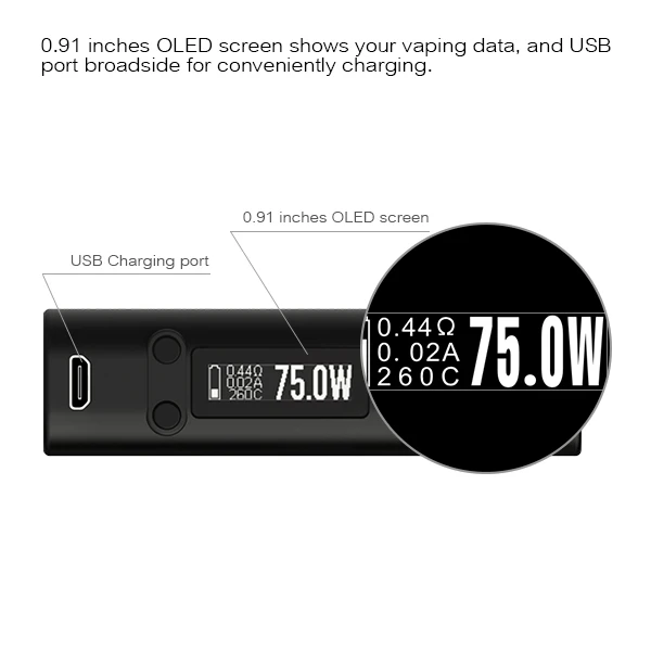 2016 Evolv ДНК 75 Вт чип SDNA 75 Вт мод Evolv ДНК 75 чип мини окно мод Пистолет-ручка Дизайн С Evolv DNA75 чип