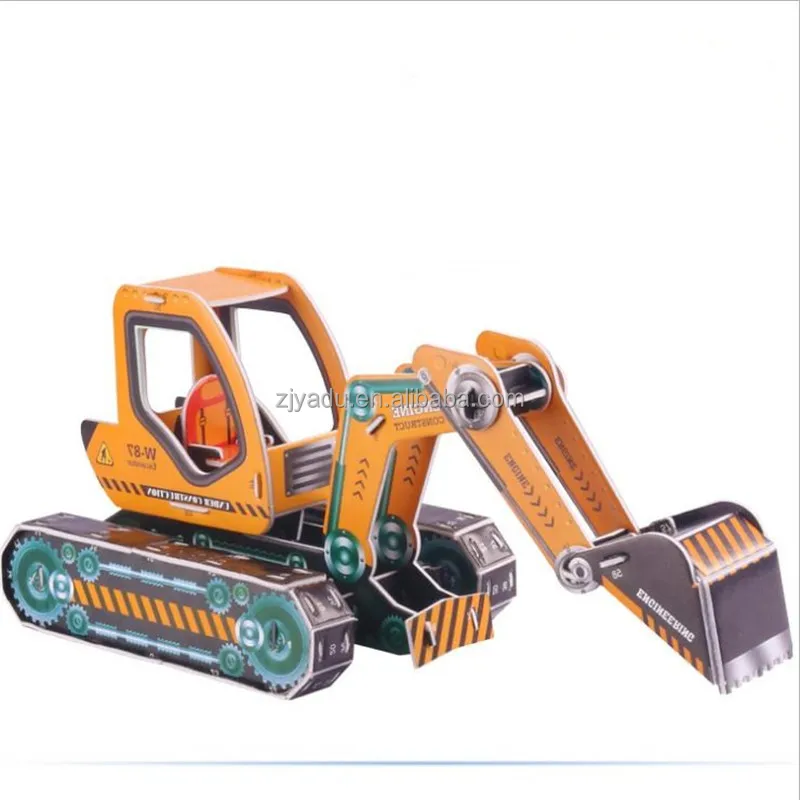 2017 New product educational toy wooden car house shape 3d jigsaw puzzle for kids