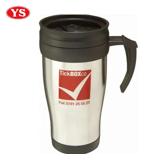 14oz SS thermos auto travel mug with handle