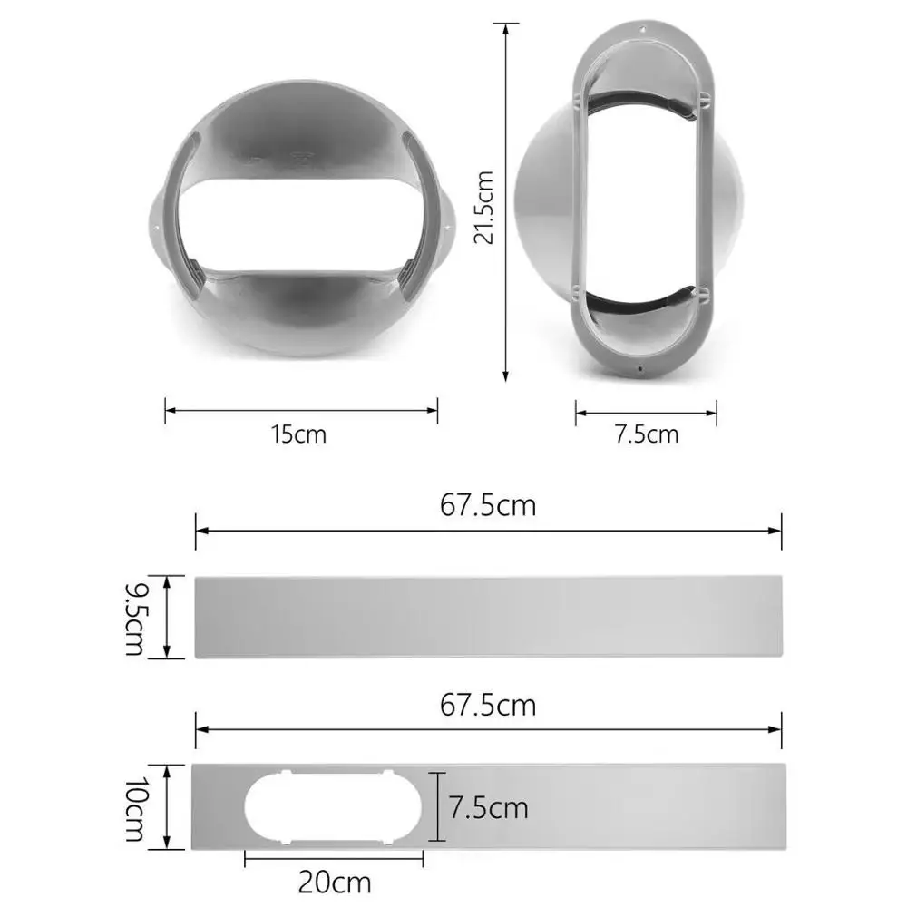 
Adjustable Window Sealing Plate Splint Baffle Suitable And Interface for Diameter 13 CM Exhaust Hose 