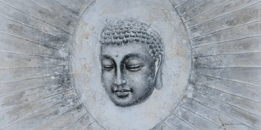 
Hot selling handmade still life head canvas 3D buddha art oil painting 