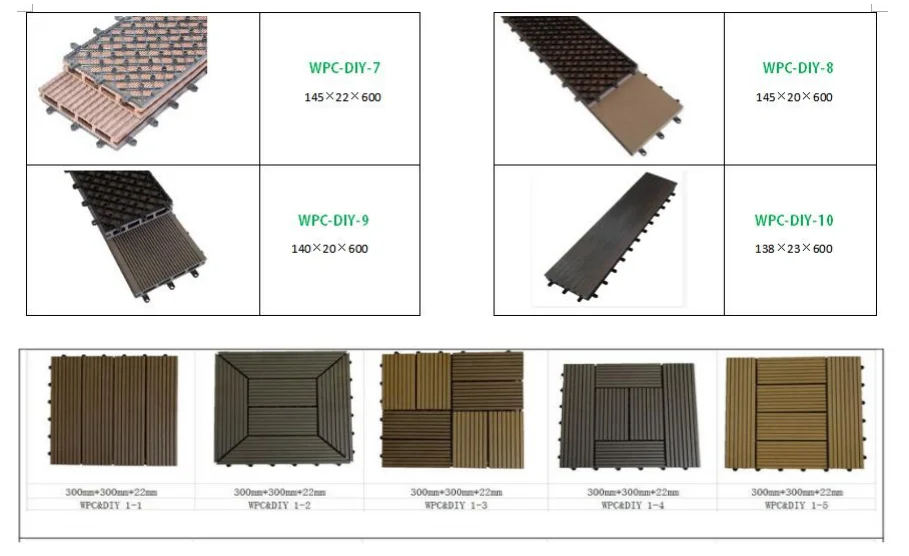 Wood Plastic Composite China Decking Garden Interlocking WPC Deck Tile