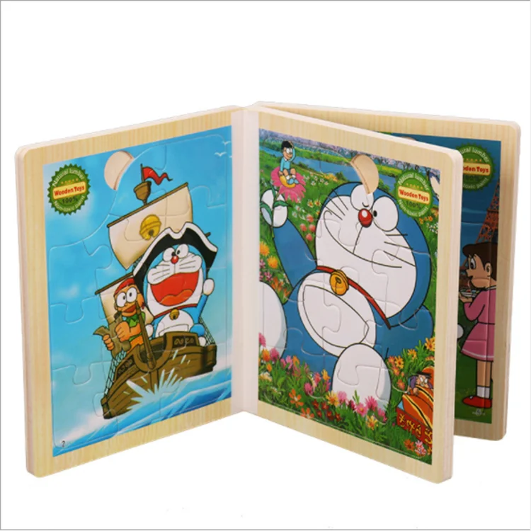 Montessori intelligence puzzle handmade wooden puzzle book