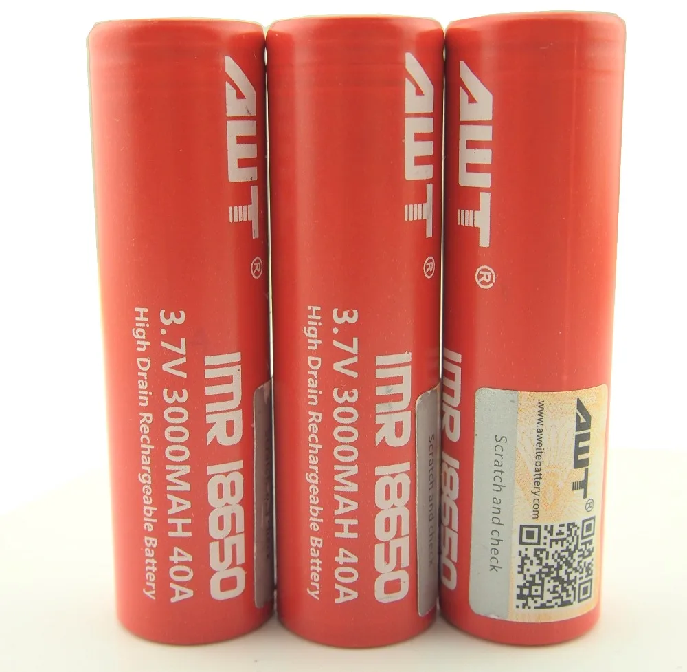 Китайский поставщик AWT 18650 3000 мАч 40A перезаряжаемый литий-ионный аккумулятор a123 Аккумулятор li-po 4,8 вольт nimh аккумулятор