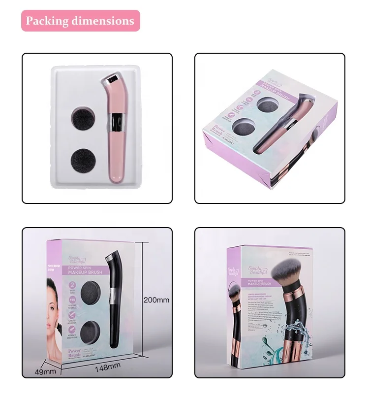 Melason Wholesale Replaceable Touch Custom Logo USB Charge Electric Rotating Facial Cleansing  Makeup Brush Cosmetic Tools