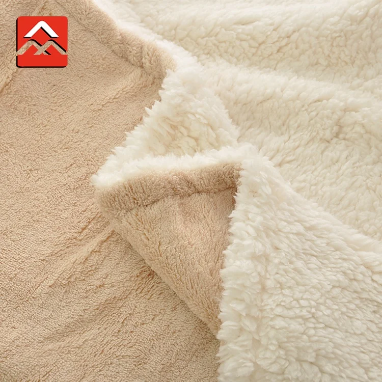Double Sides Super Soft Coral Fleece Sherpa Animal Monkey Baby Blanket