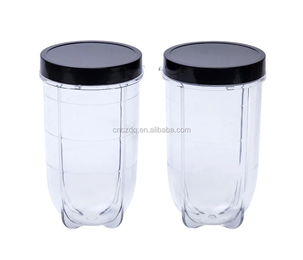 2Pcs Pack! 16oz Tall Cups with Black Lip for Magic Blender Cup Replacement