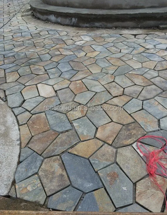 Landscaping Slate Rock , Slate Floor Photos Modern Outdoor Wall Tiles Villa Waterproof Flexible Croco Skin Leather Tiles 2 Years