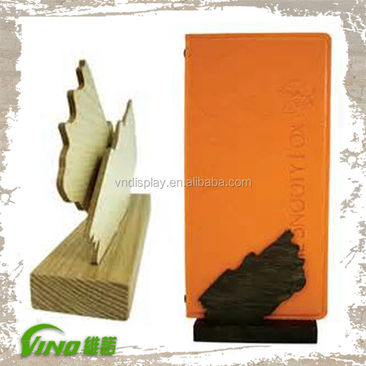Good Quality wooden menu stand Restaurant food menu display menu holder stand