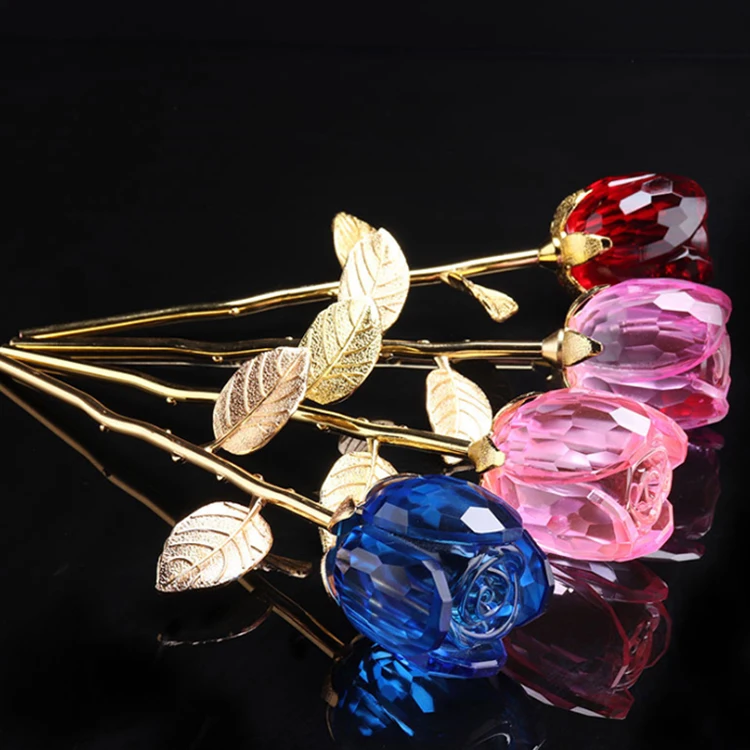 Proper price top quality Romantic crystal rose flower wedding favors valentines day gifts