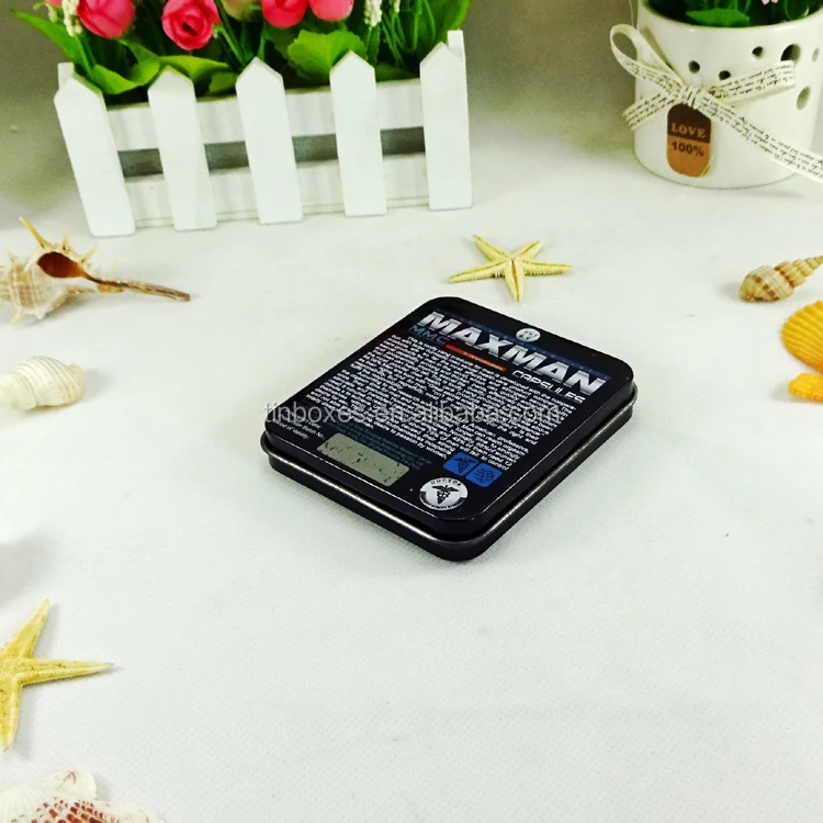 
Custom printing rectangle shape metal tin condom case 
