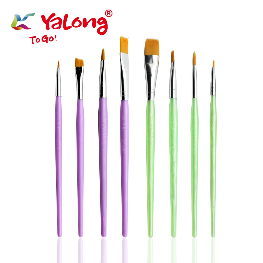 Yalong Student preferred painting brush semi-transparent 4pcs acrylic hold paintbrush set