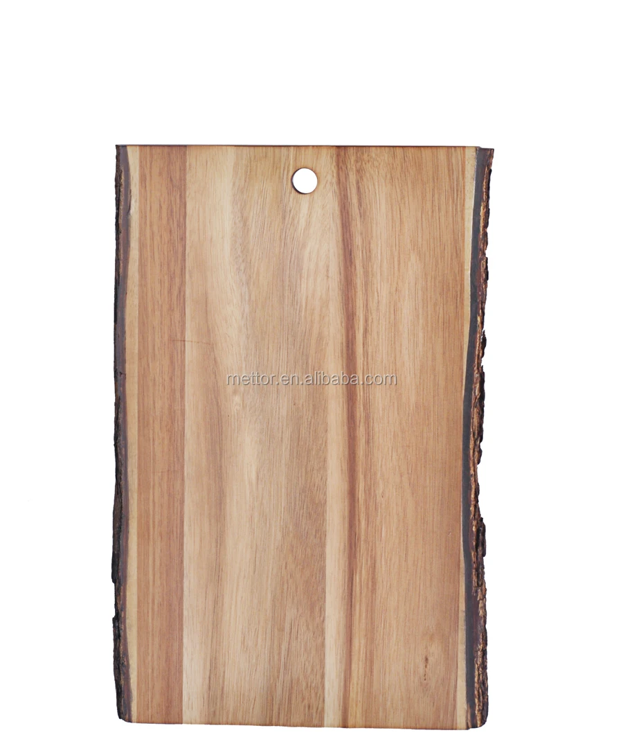 
Mettor hot sale aciaca cutting board with bark live edge board 