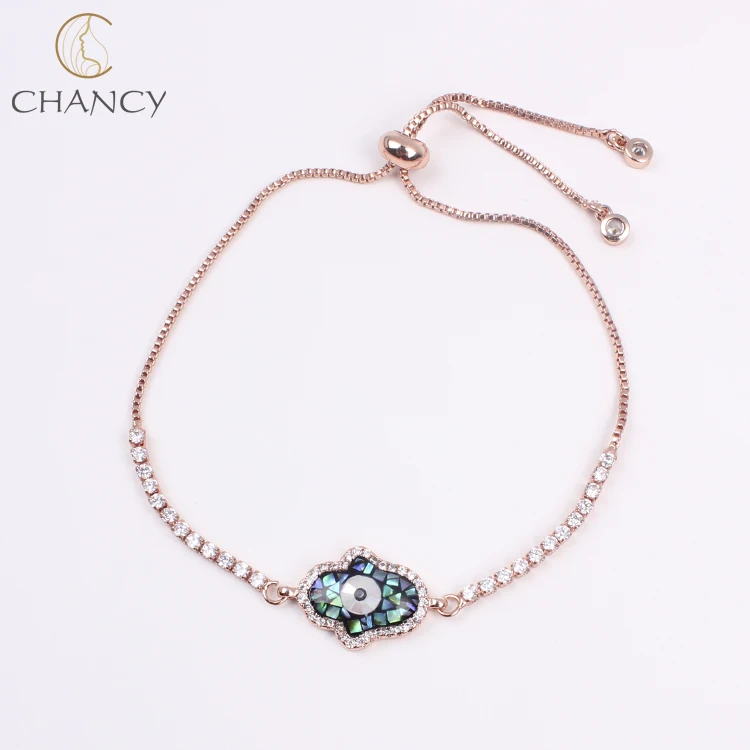 High quality fashion turkish jewelry abalone shell  eye of the demon hamsa bracelet