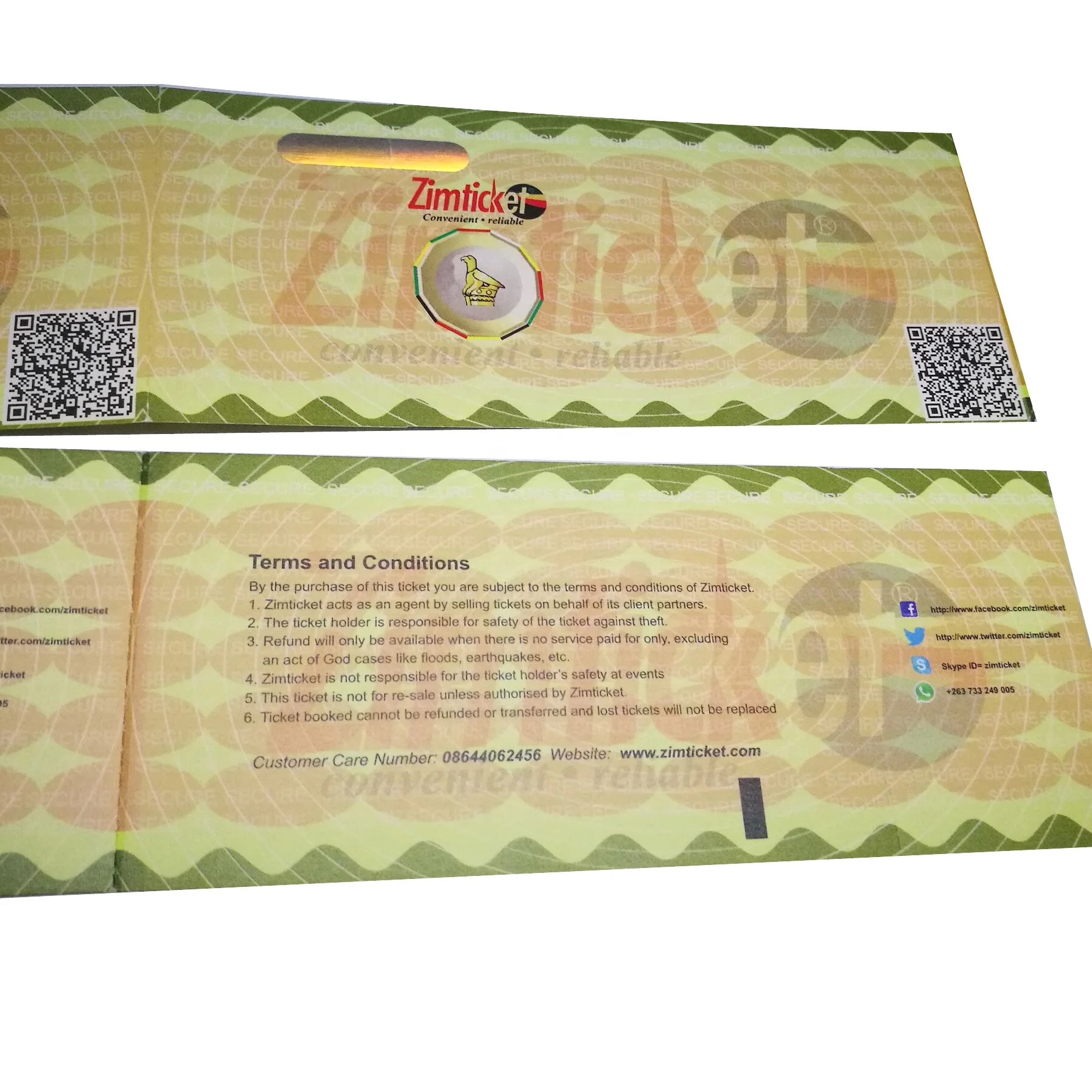Custom security 3d hologram ticket/voucher/coupon with barcode/QR code/ serial number