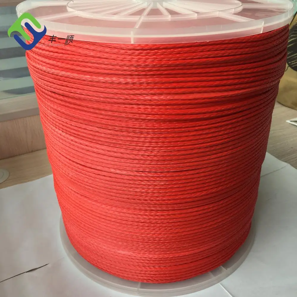 Red Color  12 Strand UHMWPE 1000m 4mm Paraglider Hang Glider Tow Rope