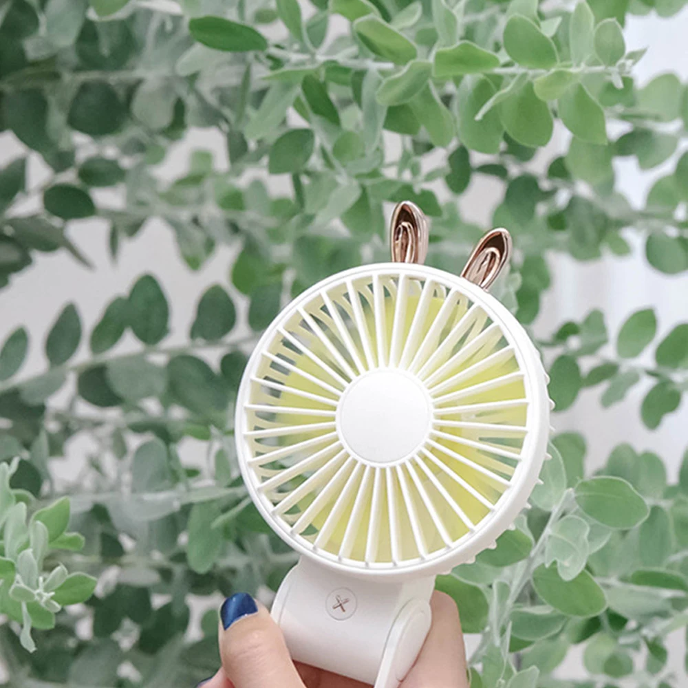 Summer Cooling Portable Foldable Rechargeable Fan Cute Rabbit Bear Handheld Mini Fans