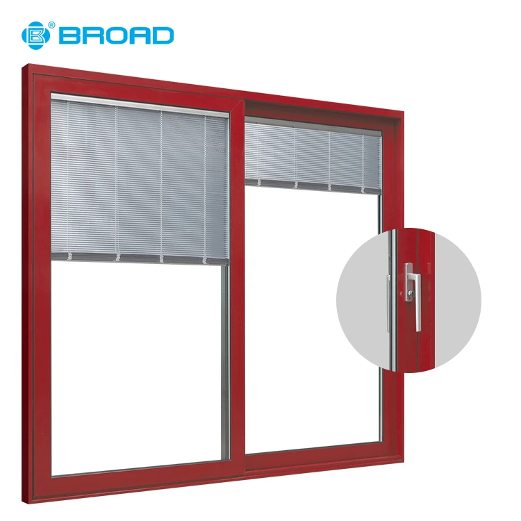 High quality wood clad lift sliding window with manual shutter