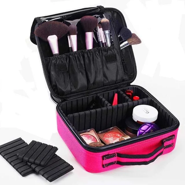 Upgrade waterproof double layer professional makeup bag cosmetic box for cosmetic brush