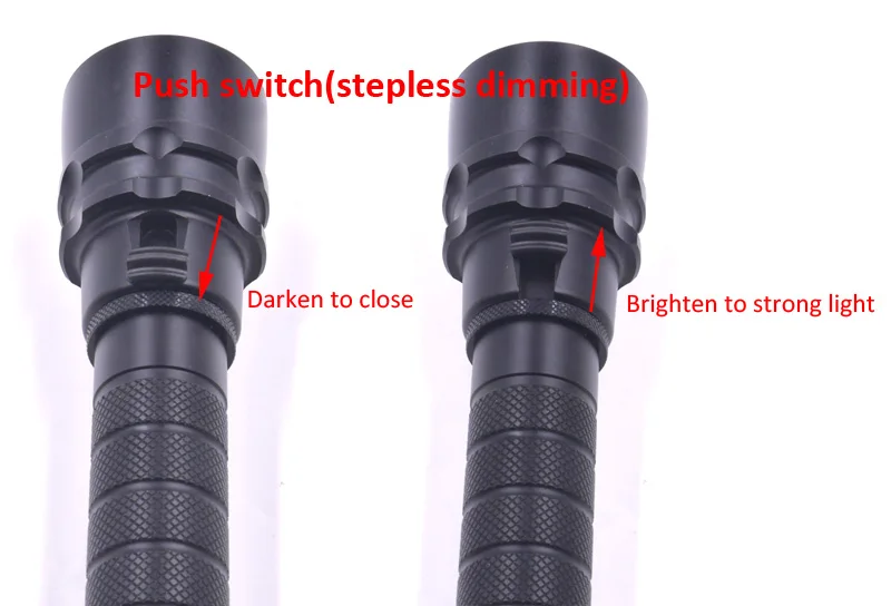 IP68 Waterproof XM-L2 LED Flashlight with Magnetic Switch Aluminum Alloy Body for Camping and Diving