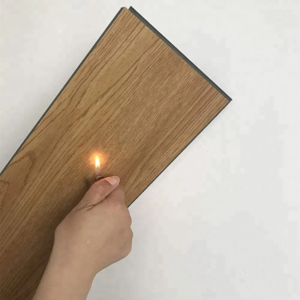 Click Lock Fireproof SPC 3.5mm 4mm Luxury Vinyl Plank Flooring