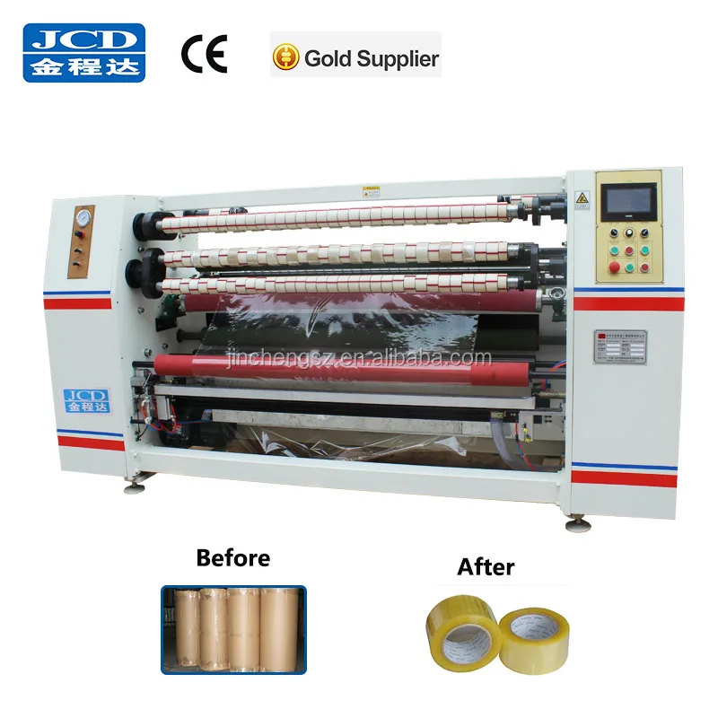 Adhesive BOPP tape jumbo roll cutting/cutting equipment