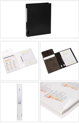 TOPTEAM Initial Office File Folder Ring Binder,d-ring Plastic CN;ZHE PP,PP Customized A4 1ctn/color 13140/13154 Black/white