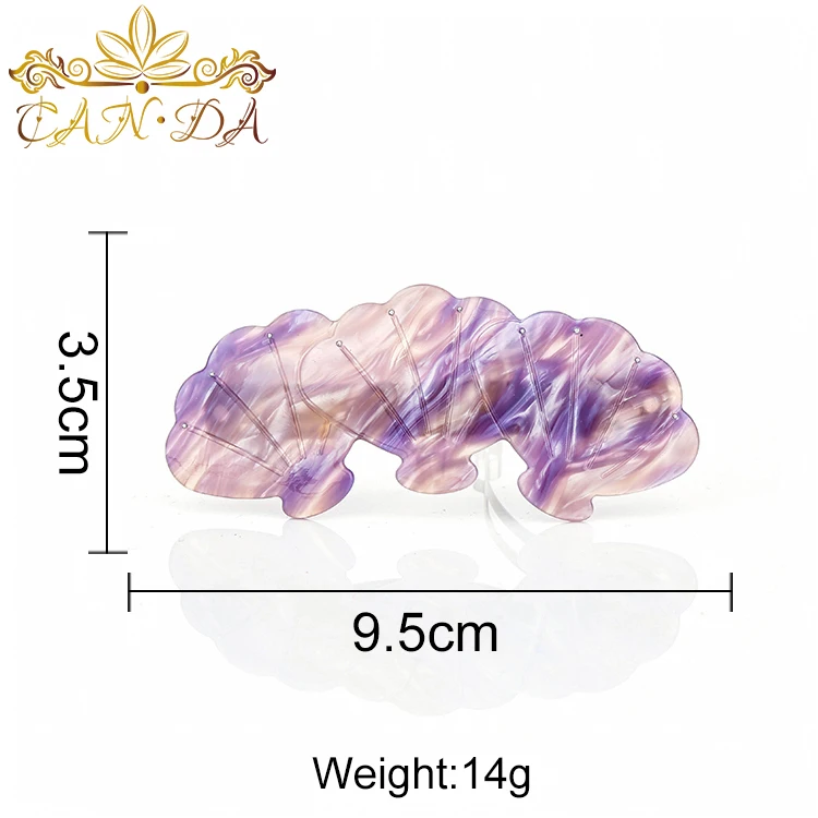 CANYUAN Fashion unique translucent triple shell acrylic Korea barrette women hair accessories colorful hair accessories