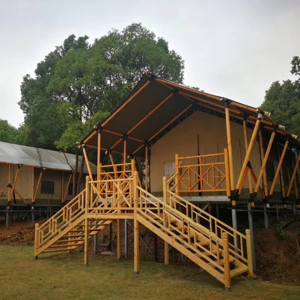 Outdoor camping tiny house wood mountain wild tende da safari canvas survival living resort glamping hotel lodge luxury tent