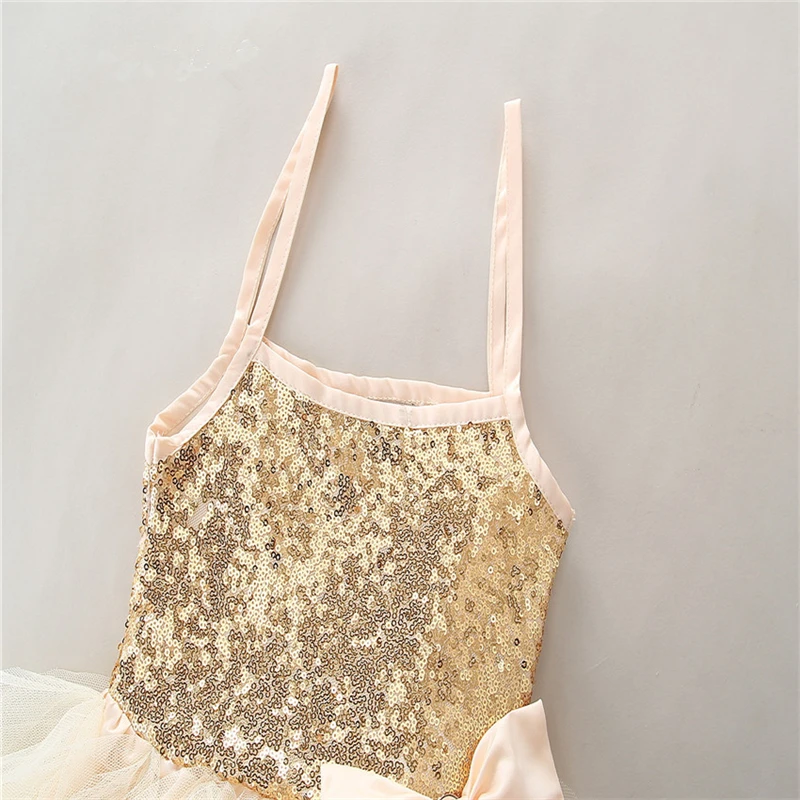 2019 new design silvery sequin dance wear ballet tutu skirt dance dress baby girls party wear dress baby girls dresses