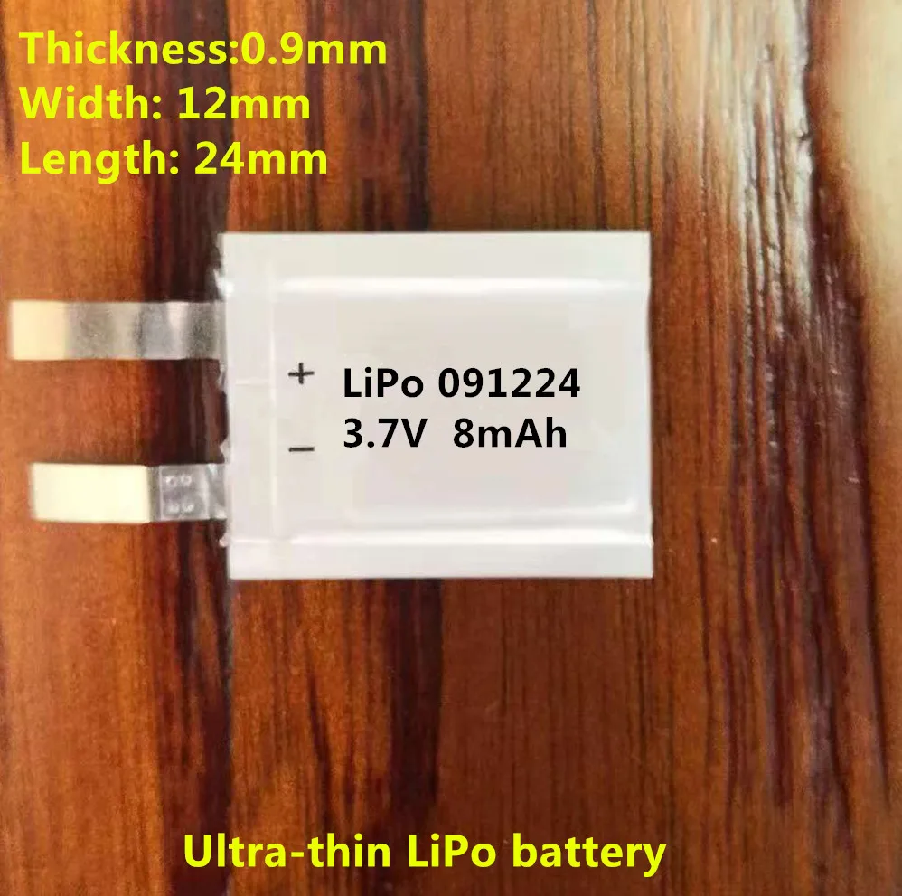 thin battery 091224 Rechargeable Battery 3.7V 8mAh Battery