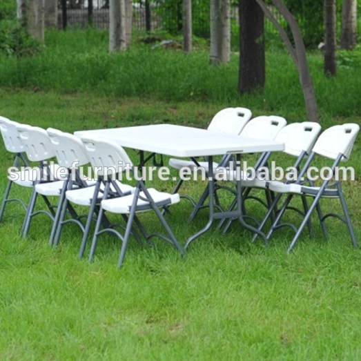 Белый стул из полиэтилена высокой плотности дешевый уличный складной садовые стулья