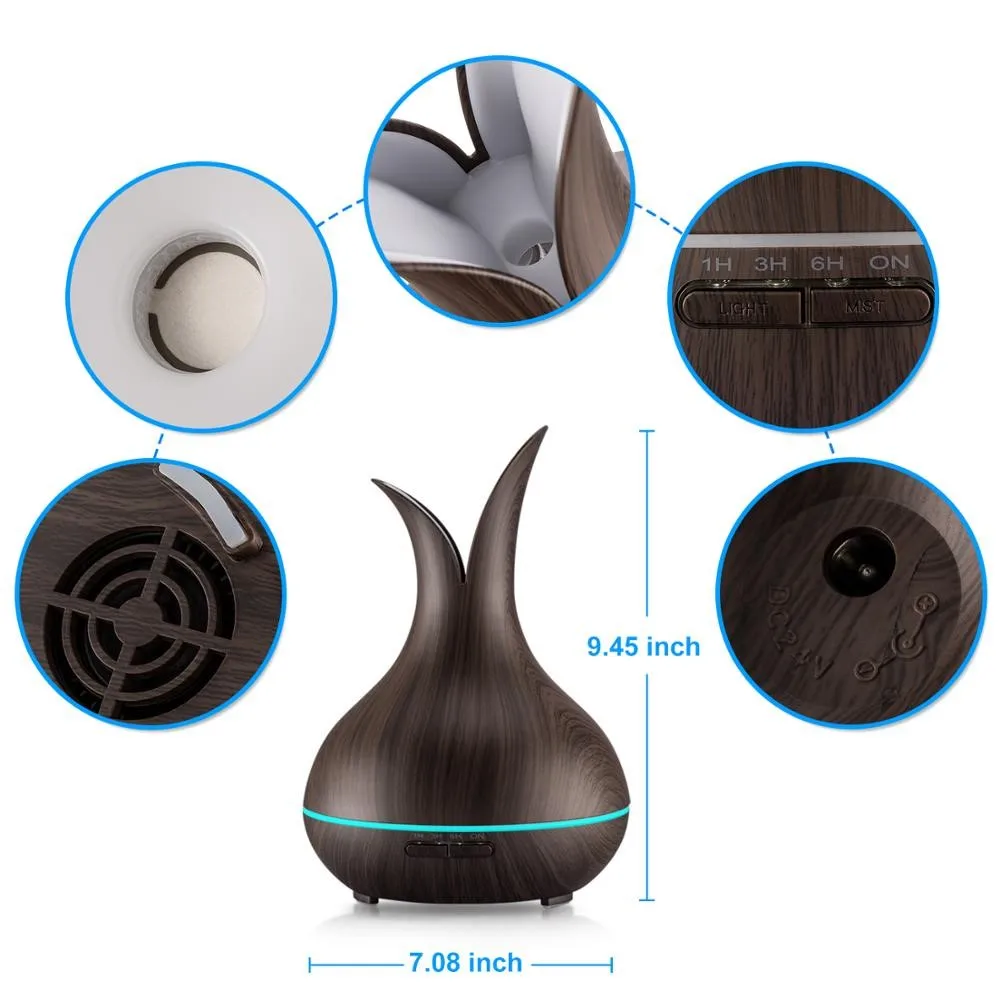 New product ideas 2018 Best selling easy home Wooden grain air home ultrasonic aroma mist humidifier 400ml essential oil diffuse
