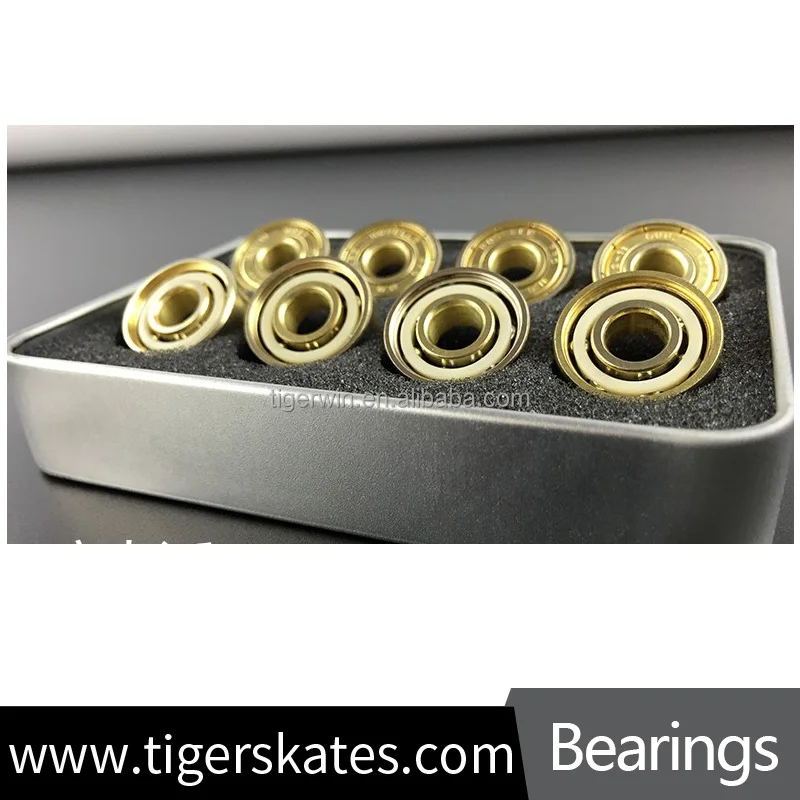 Tiger Skate 608 8*22*7mm Deep ball skateboard golden metal skate bearings longboard skateboard gold bearing
