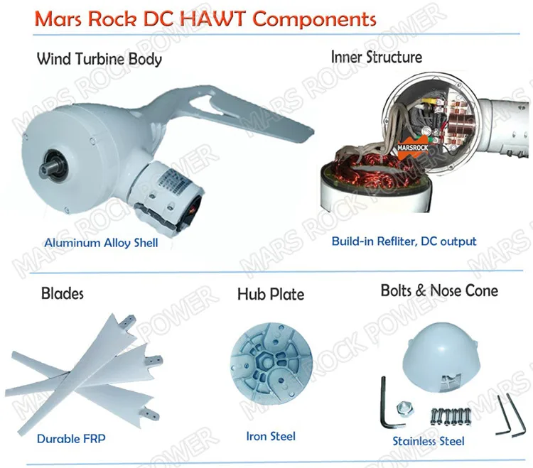 Cheapest price DC output 400W low start-up wind speed small home generator residential wind turbine
