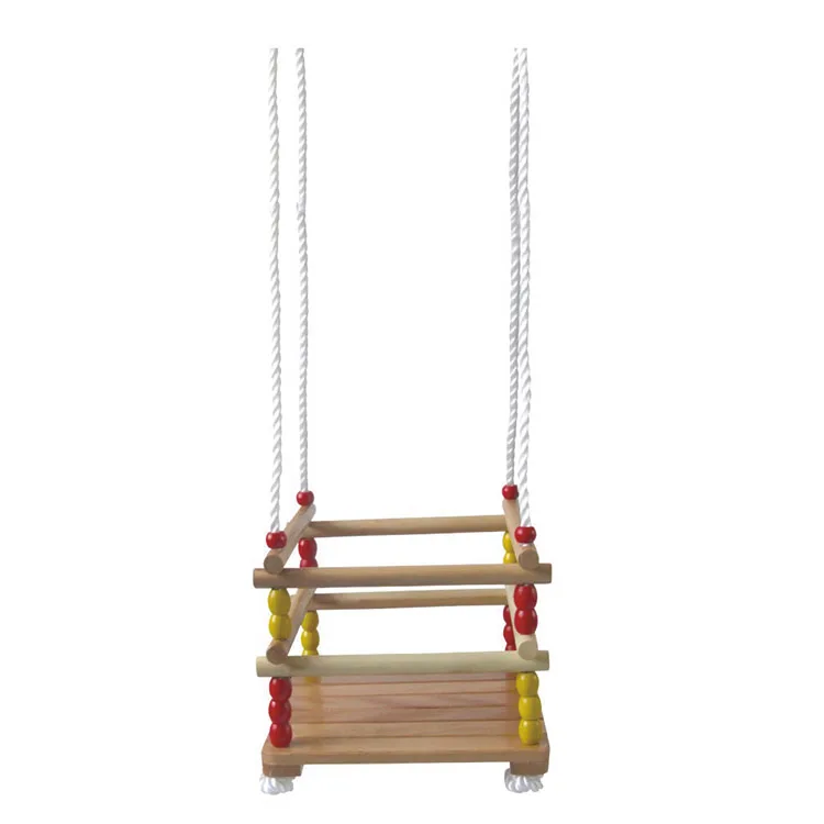 Outdoor wooden baby kids playground toy swing seat