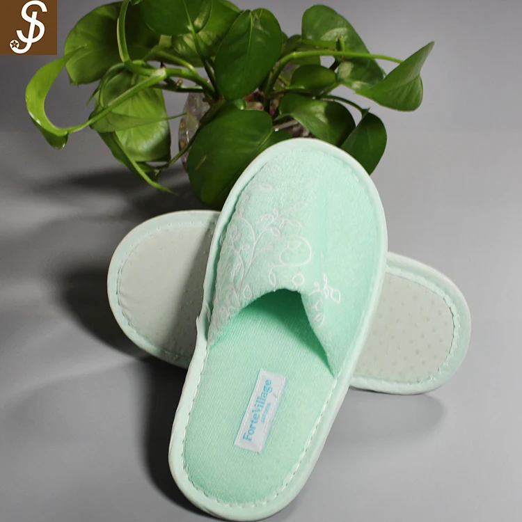 S&J 100% Cotton Hotel Fitness Slipper Disposable White Simple Slippers Guestroom Slipper