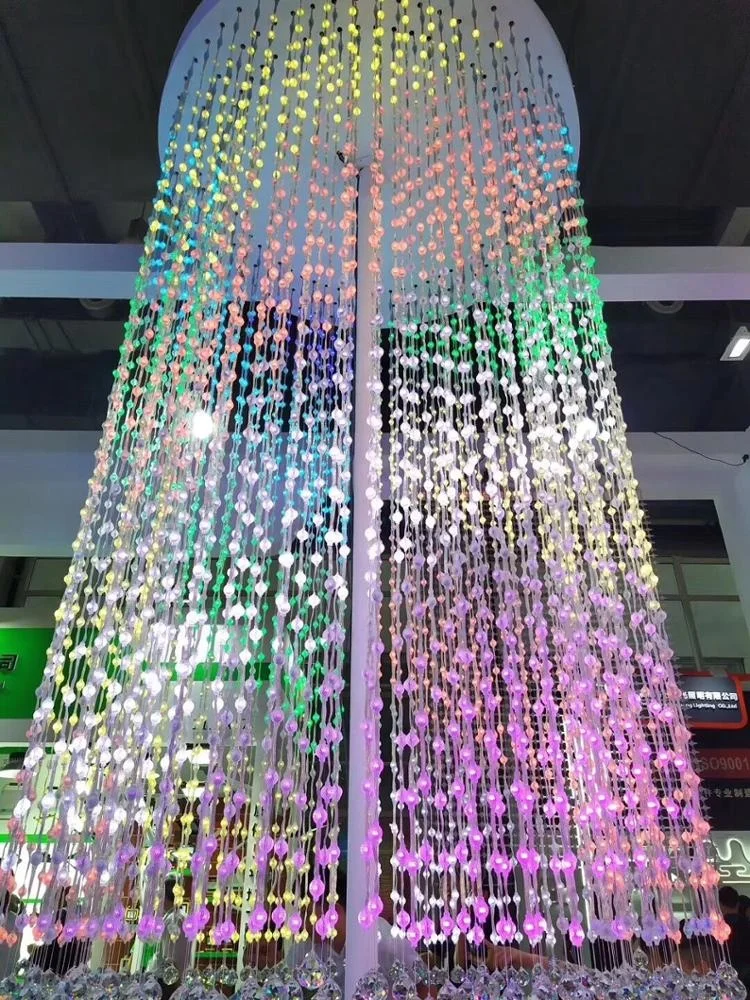 guangzhou new arrival Rainfall 3D Effect DMX vertical LED lamps strip LED ball light string