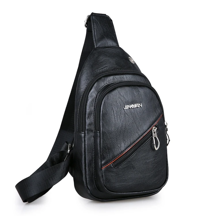 
2020 Hot sale Waterproof Functional Crossbody Mens PU Shoulder Chest Bag With Adjustable Strap 