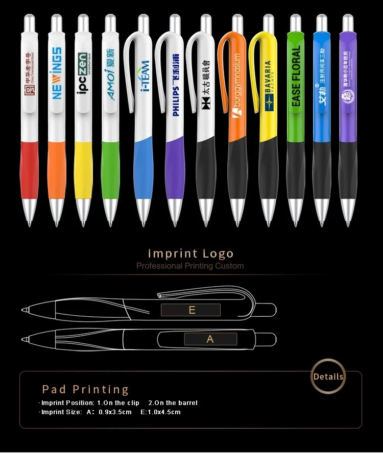 wholesale no minimum order custom logo boligrafos  red blue orange green yellow white pens with custom logo