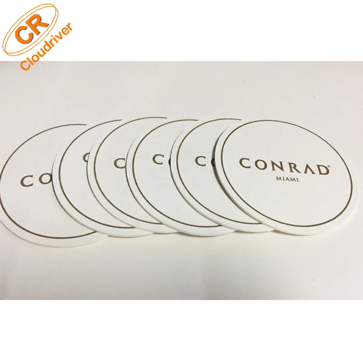 Custom Logo Printed Drink Cardboard Coaster Absorbent Paper Coaster For Hotel / Home / Bar
