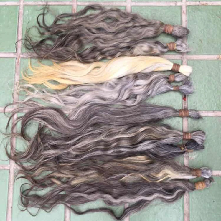 Raw Gray Hair From The Elder For Dyeing And Bleaching 100% Unprocessed Wholesale Virgin Hair Vendors Raw Gray Hair